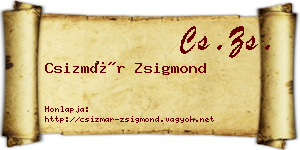 Csizmár Zsigmond névjegykártya