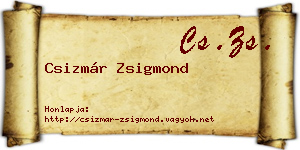 Csizmár Zsigmond névjegykártya