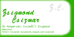 zsigmond csizmar business card